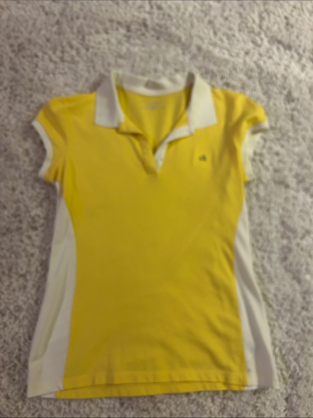 Calvin Klein Yellow Polo Top with White Trim